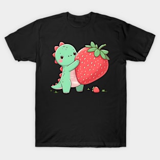 Dinosaur with giant strawberry T-Shirt